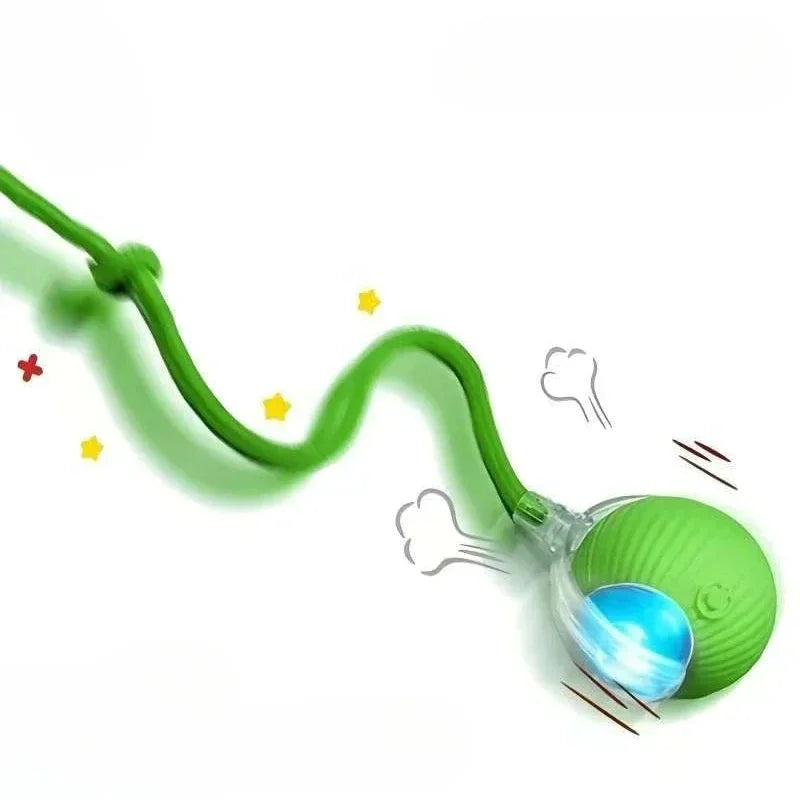 Cat Interactive Ball Toy, Automatic Rolling Ball with Tail